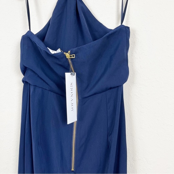 Shona Joy Core Knot Draped Dress in Navy Size 4 - Picture 5 of 8